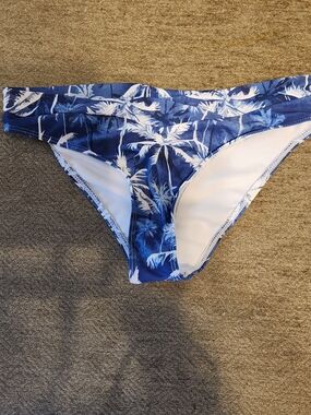 Breeza Blue Palm Print Bikini Bottom